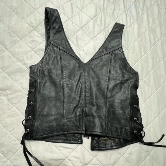 Harley-Davidson black Leather vest - Picture 6 of 6